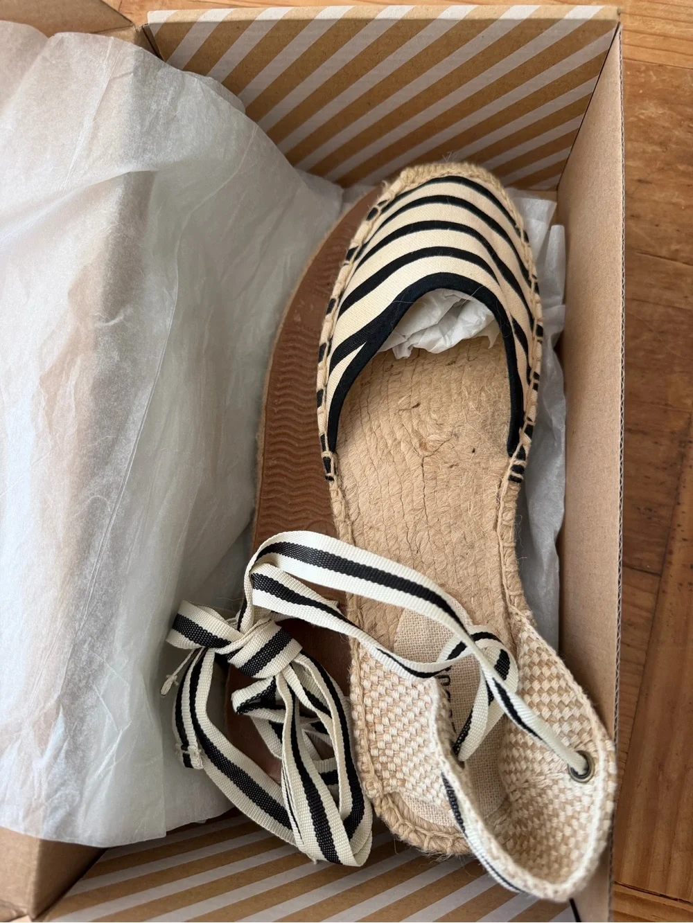Soludos Striped Ankle-Tie Espadrilles